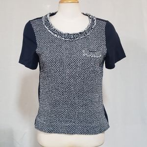 J.crew, size medium, navy blue and white